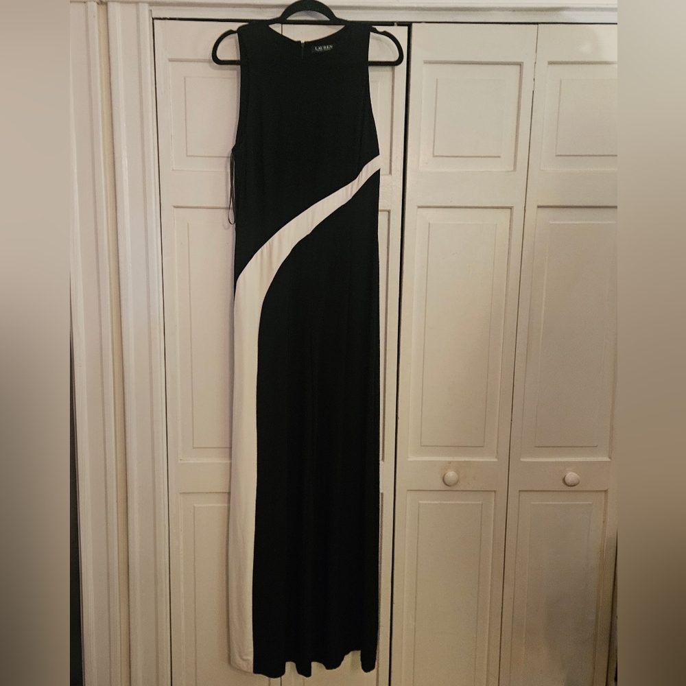 Ralph Lauren Size 14 White Stripe Detail Wide Leg Romper